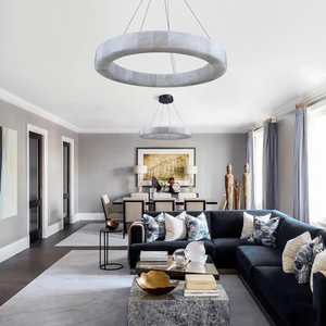 Maurice Modern Alabaster Halo Round Chandelier 31" 40" 60" - view 15