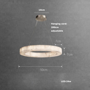 Maurice Modern Alabaster Halo Round Chandelier 31" 40" 60" - view 16