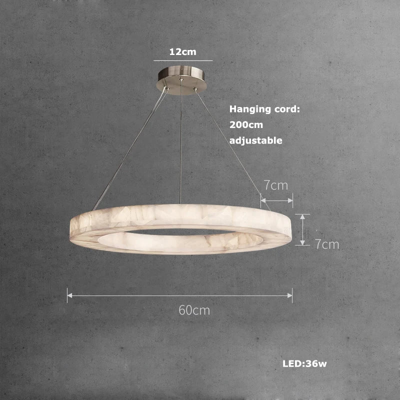 Maurice Modern Alabaster Halo Round Chandelier 31" 40" 60" - view 17