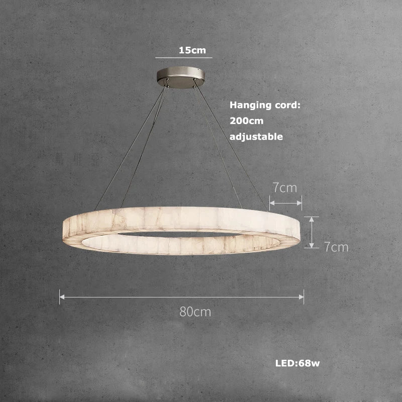 Maurice Modern Alabaster Halo Round Chandelier 31" 40" 60" - view 19