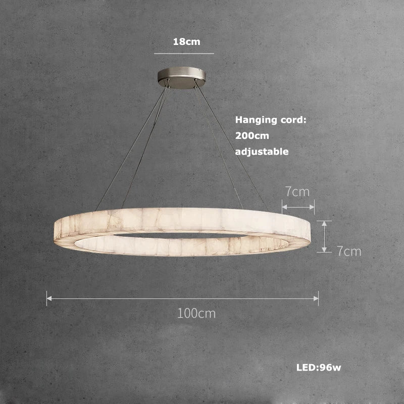 Maurice Modern Alabaster Halo Round Chandelier 31" 40" 60" - view 20