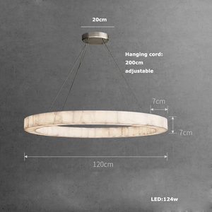 Maurice Modern Alabaster Halo Round Chandelier 31" 40" 60" - view 21