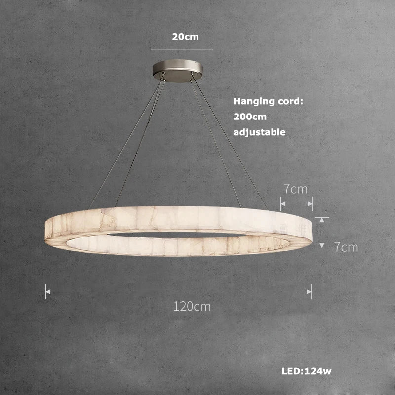 Maurice Modern Alabaster Halo Round Chandelier 31" 40" 60" - view 21
