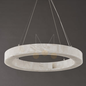 Maurice Modern Alabaster Halo Round Chandelier 31" 40" 60" - view 22