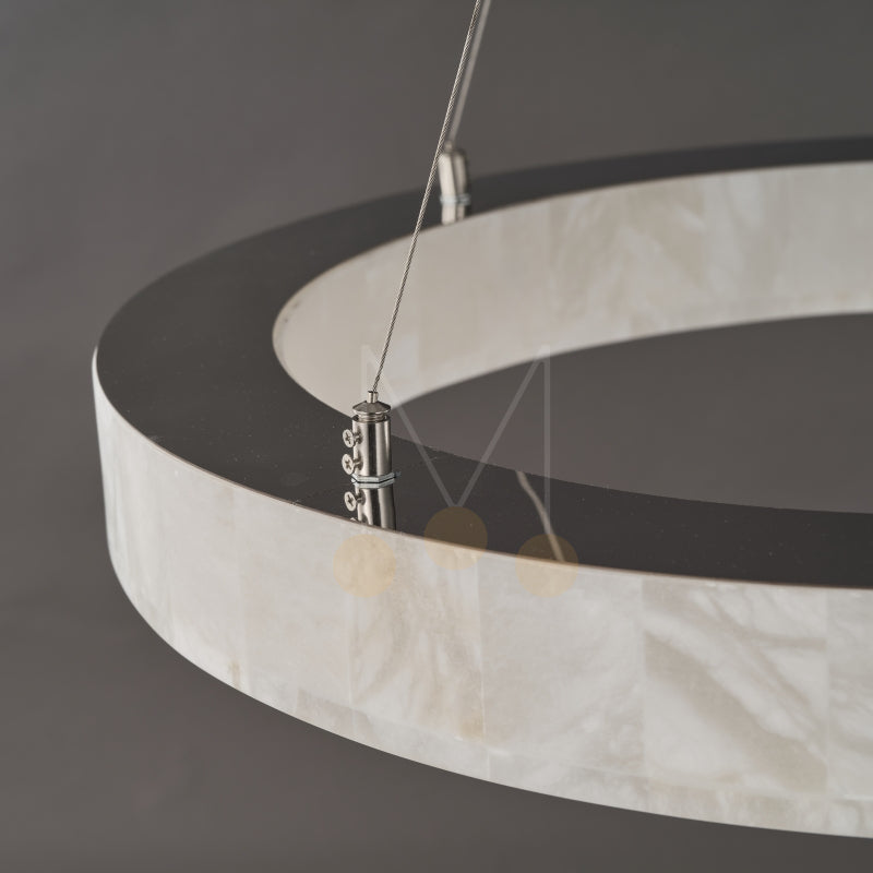 Maurice Modern Alabaster Halo Round Chandelier 31" 40" 60" - view 24