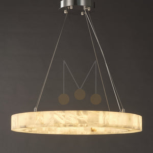 Maurice Modern Alabaster Halo Round Chandelier 31" 40" 60" - view 3