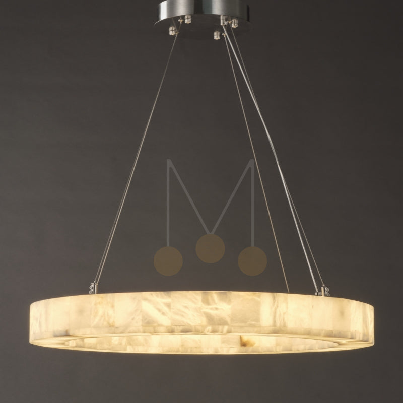 Maurice Modern Alabaster Halo Round Chandelier 31" 40" 60" - view 3