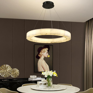 Maurice Modern Alabaster Halo Round Chandelier 31" 40" 60" - view 9