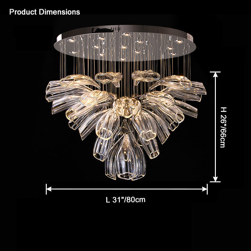 Flower Glass Foyer Chandelier - view 7