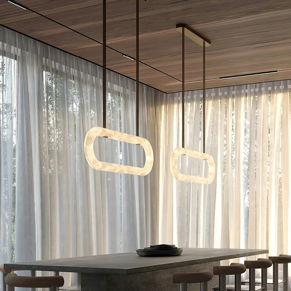Circle Alabaster Chandelier - view 15