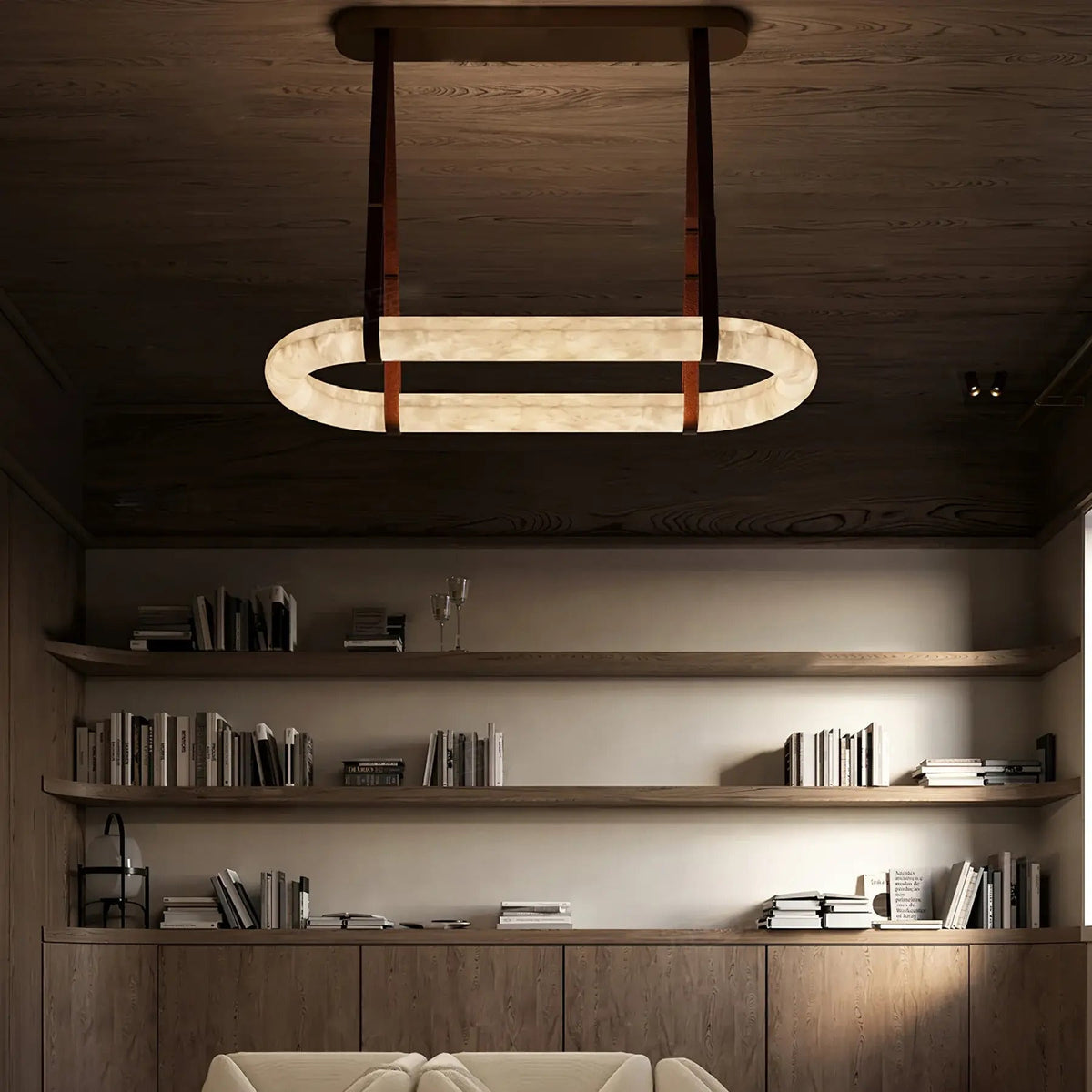 Circle Alabaster Chandelier - view 2
