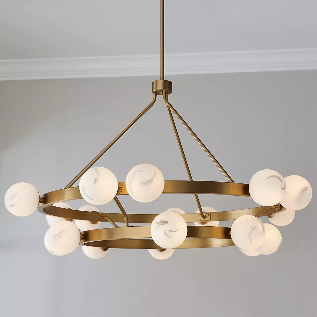 Modern Remolina Alabaster 2-Tier Chandelier For Living Room Dining Room, two-tier - view 2