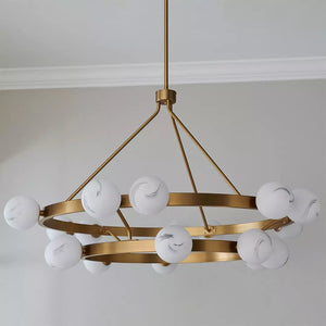 Modern Remolina Alabaster 2-Tier Chandelier For Living Room Dining Room, two-tier - view 3
