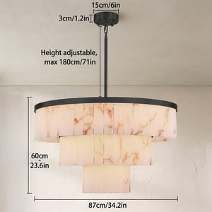 Modern Alabaster 3-Tier Round Chandelier, three-tier - view 4