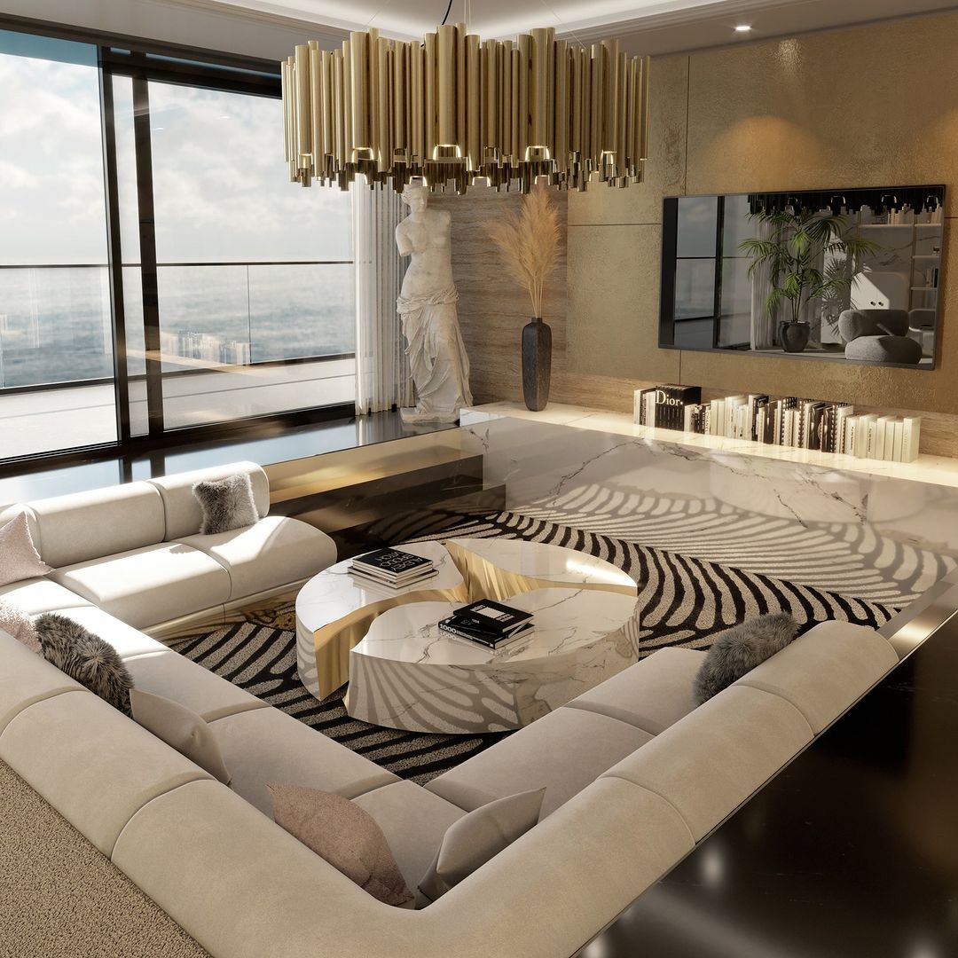 Modern Classic Round Fashion Gold Tube Pendant Chandelier for Living/Dining Room - view 2