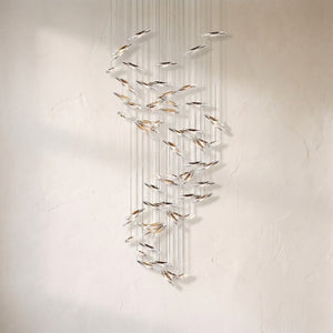 Modern Crystal Whispers LED Floating Light Fixture Artistic Chandelier for Hall
