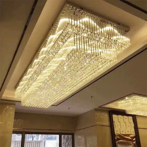 Modern Extra 2/3 Tiered Flush Mount Crystal Chandelier for Large Area, three-tier - view 3