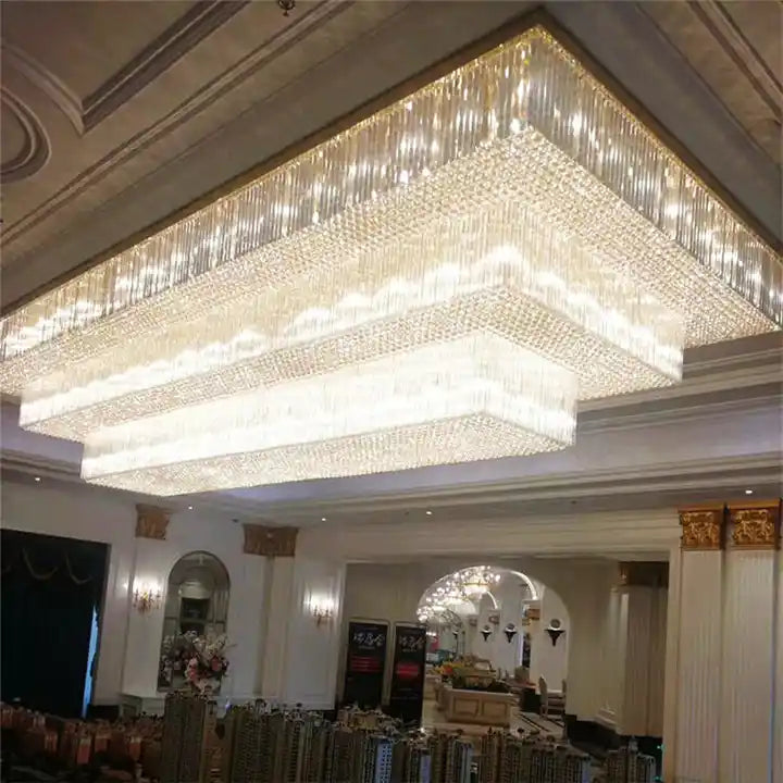 Modern Extra 2/3 Tiered Flush Mount Crystal Chandelier for Large Area, three-tier - view 4