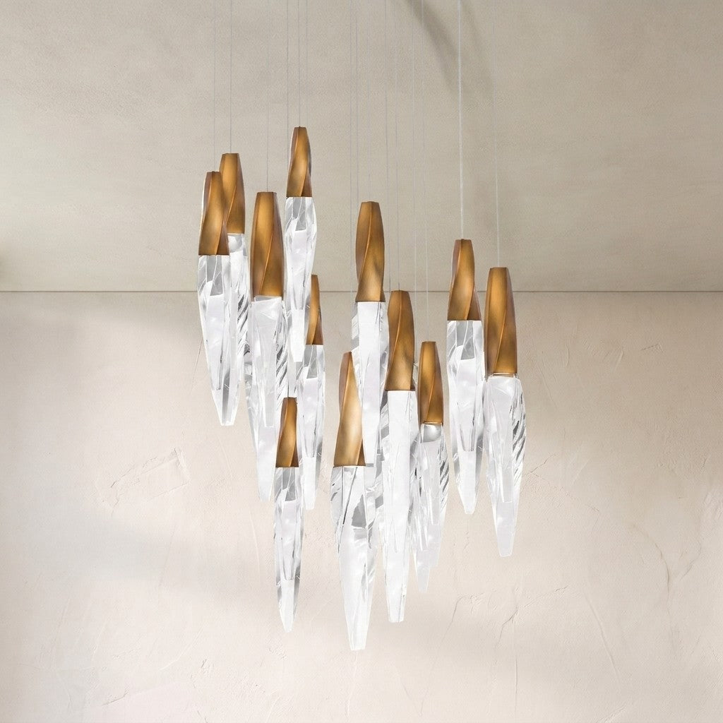 Modern Floating Spiral Crystal Chandelier for High-ceiling - view 4