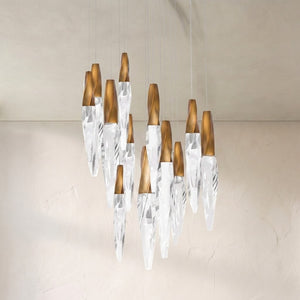 Modern Floating Spiral Crystal Chandelier for High-ceiling - view 4