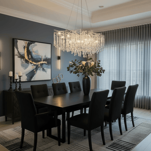 Lukas Oval Branching Brass Linear Teardrop Chandelier - view 2