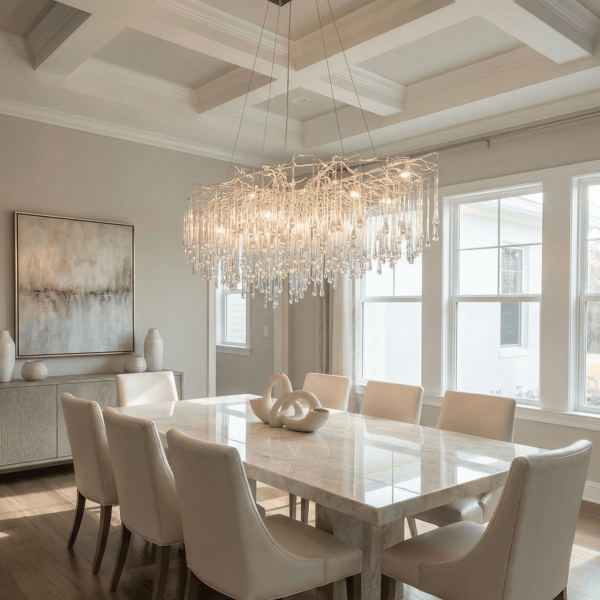 Lukas Oval Branching Brass Linear Teardrop Chandelier - view 7