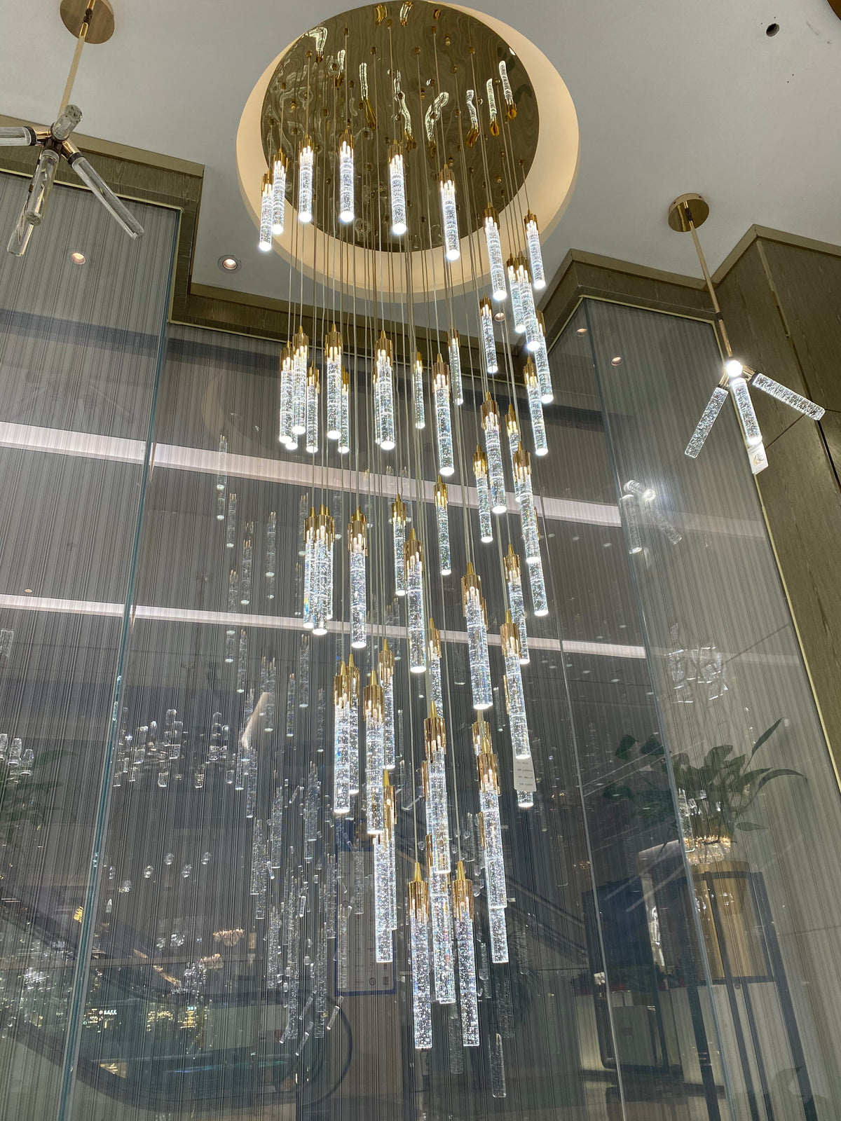 Modern Stair Light Foyer Staircase Hall Ceiling Lamps Spiral Stair Chandelier Crystal Droplight Luxury Hall Decoration Lights - view 2