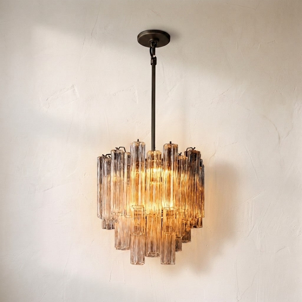 Modern Tronchi Smoke Glass Tiered Chandelier Luxury European-Inspired Round Pendant Light - view 3