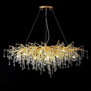 Doris Crystal Rectangular Branch Chandelier L45" - view 3