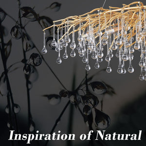 Doris Crystal Rectangular Branch Chandelier L45" - view 10