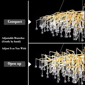 Doris Rain Branch Chandelier 23.5"D Gold - view 9