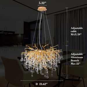 Doris Rain Branch Chandelier 23.5"D Gold - view 7