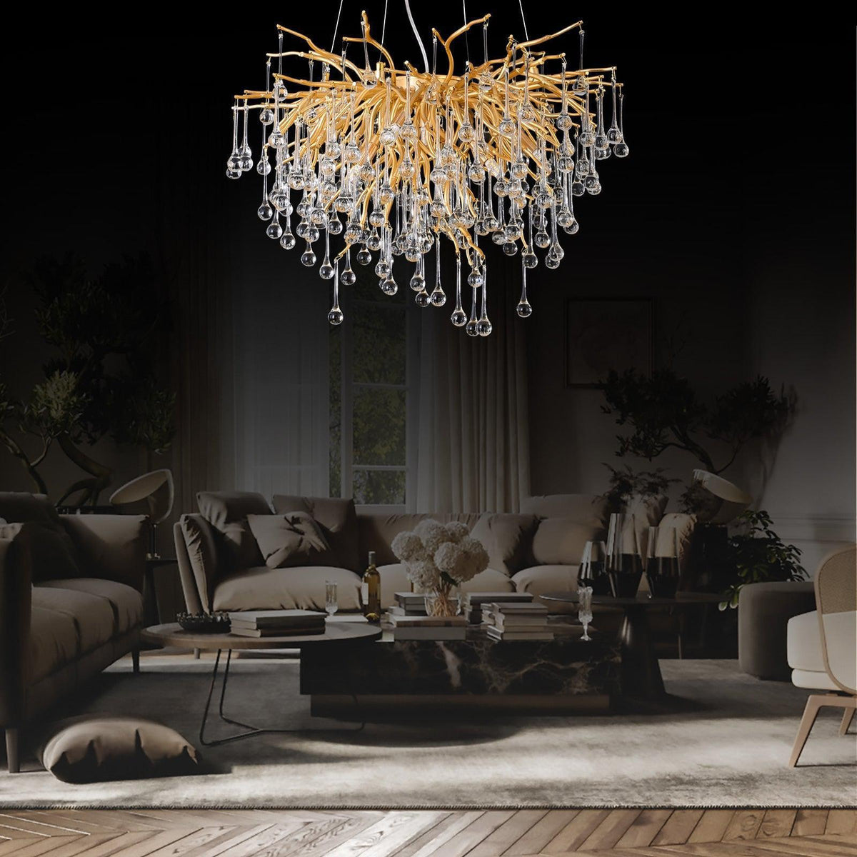Doris Rain Branch Chandelier 23.5"D Gold - view 5