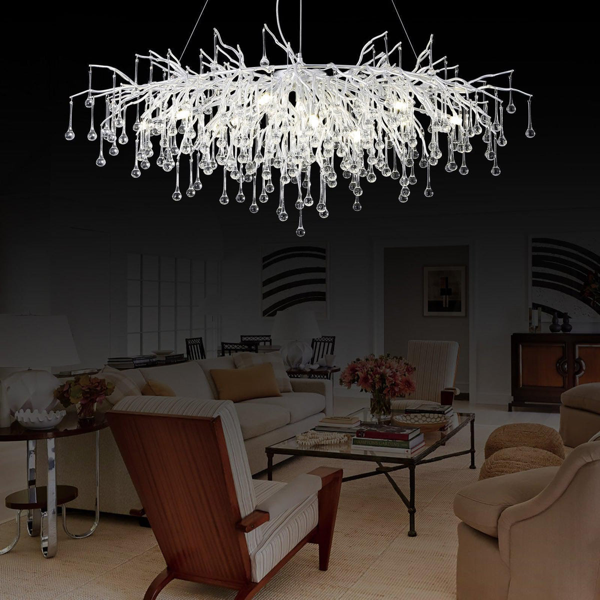 Doris Rectangle Branch Chandelier 45"L Silver, rectangular - view 3