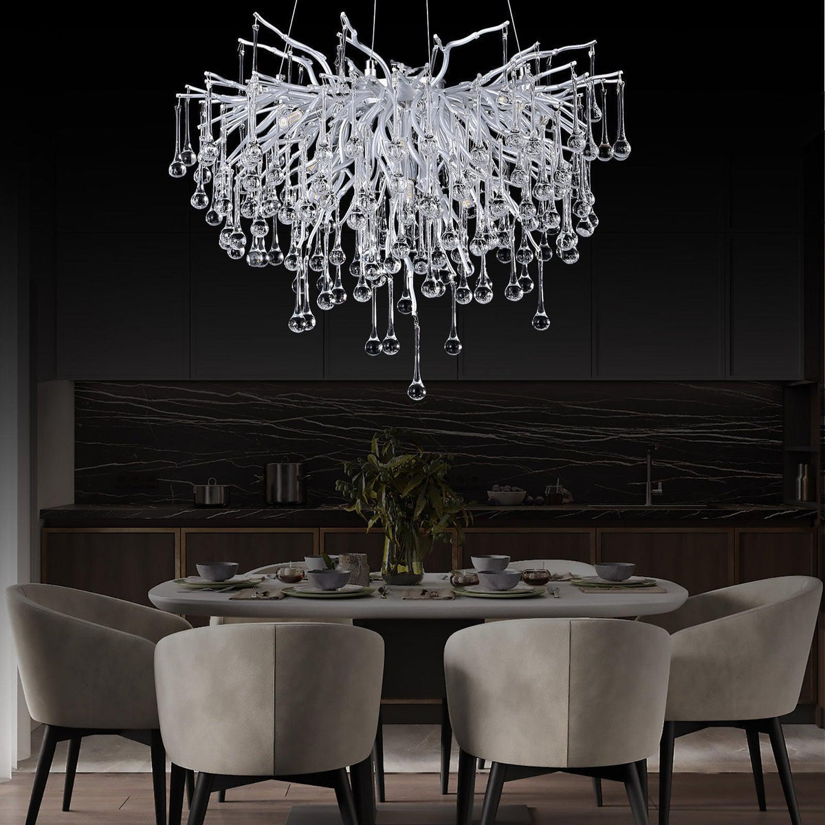 Doris Rain Branch Chandelier Dia 23.5" Silver - view 3