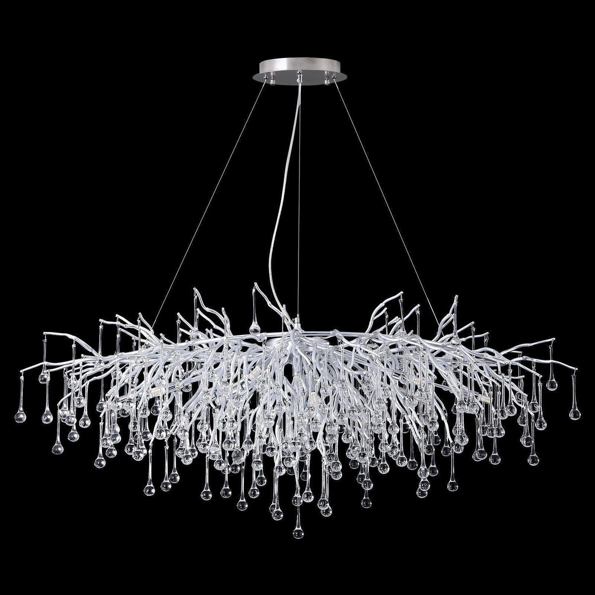 Doris Rectangle Branch Chandelier 45"L Silver, rectangular - view 6
