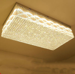 Modern&Luxury Extra Flush Mount Rectangle Crystal Chandelier, rectangular - view 2