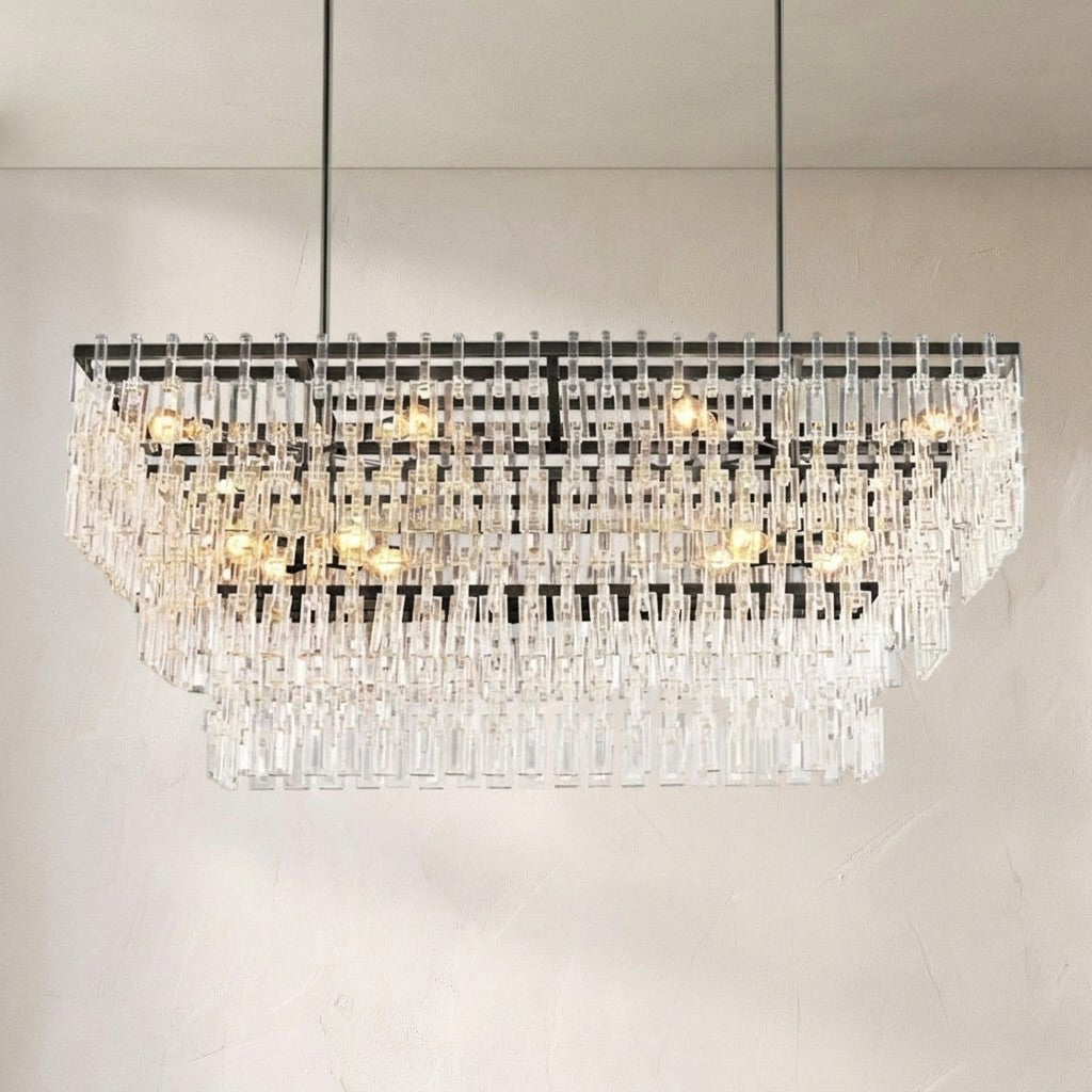 Montis Multi-Tier Rectangular Chandelier 60" 72"