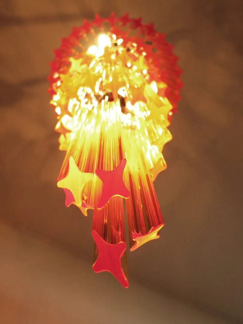 Murano-Style Chandelier – Spiral – 86 prisms – Amber