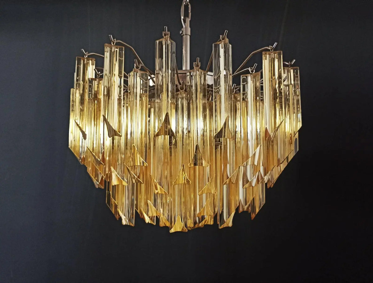 Murano-Style Chandelier – 107 prisms – Yellow