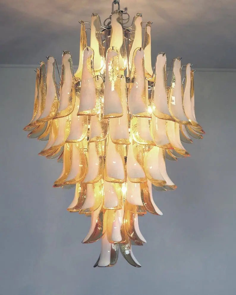 Murano-Style Chandelier – 85 petals – Caramel