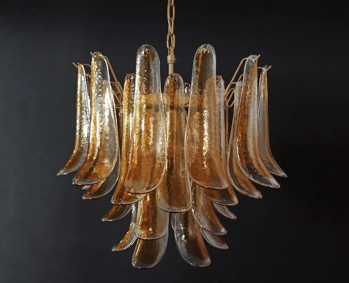 Murano-Style Chandelier – 36 petals – Amber