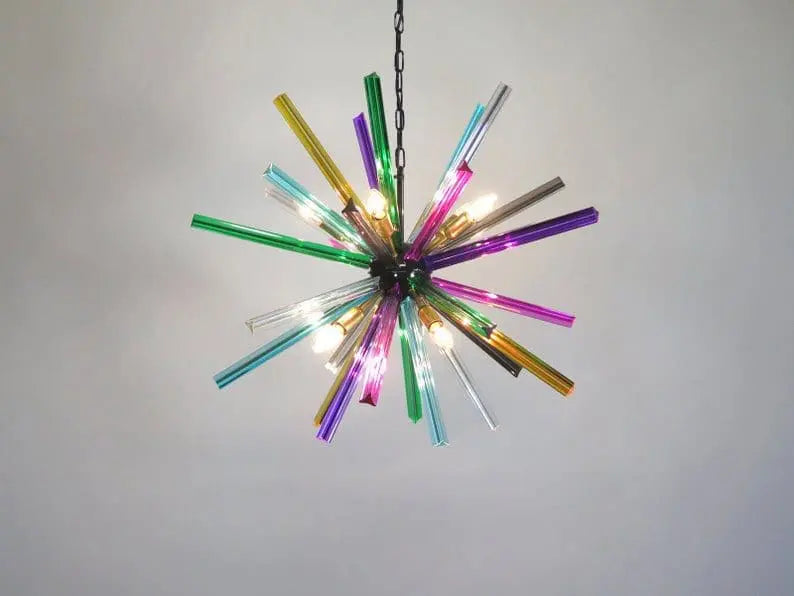 Murano-Style Chandelier – Sputnik – 30 prisms – Multi