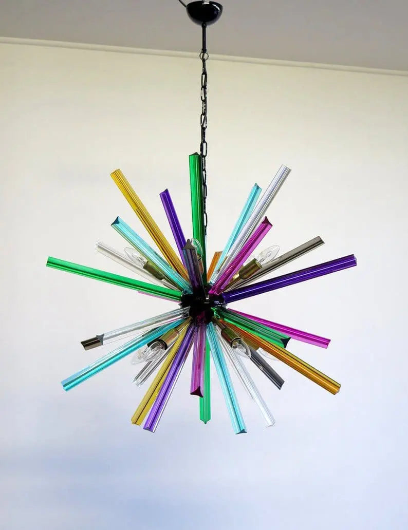 Murano-Style Chandelier – Sputnik – 30 prisms – Multi