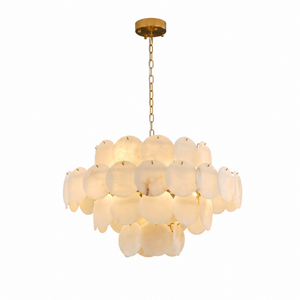 Natural Alabaster 31.5" Round Chandelier