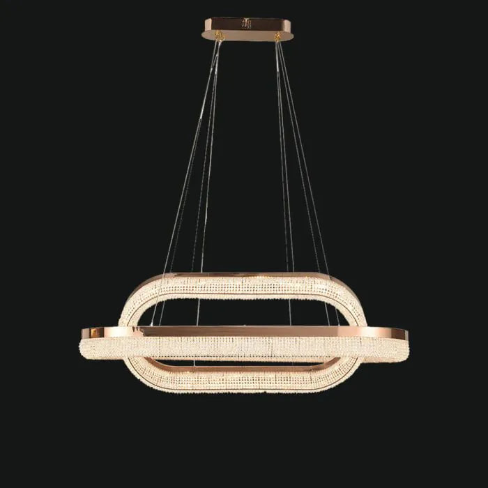 Modern Minimalist Rings Round/Oval Crystal Chandelier - view 2