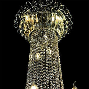 Extra Large European-style Multi-layers Candle Luxury Crystal Chandelier Gold Art Foyer/Staircase Decorative Light Fixture - view 34