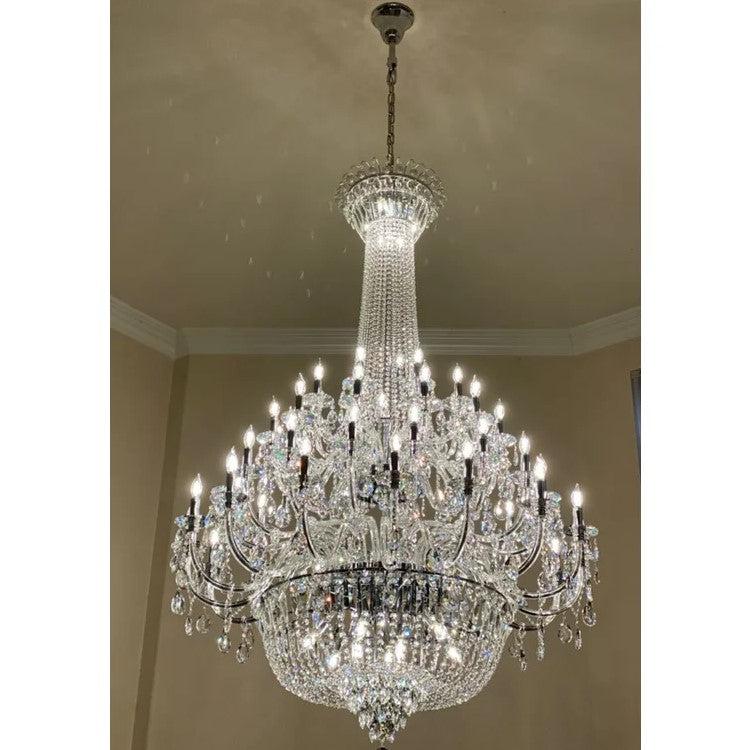 Extra Large European-style Multi-layers Candle Luxury Crystal Chandelier Gold Art Foyer/Staircase Decorative Light Fixture - view 28