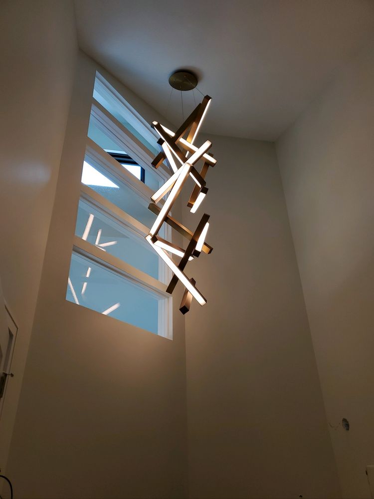 Modern Vertical Geometric Aluminum Chandelier for Staircase/Foyer/High-ceiling - view 8