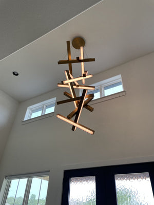 Modern Vertical Geometric Aluminum Chandelier for Staircase/Foyer/High-ceiling - view 11